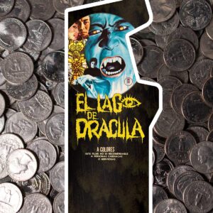 El Lago de Dracula cabinet art on a field of quarters