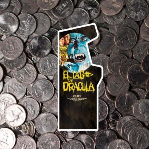 El Lago de Dracula arcade art on a field of quarters